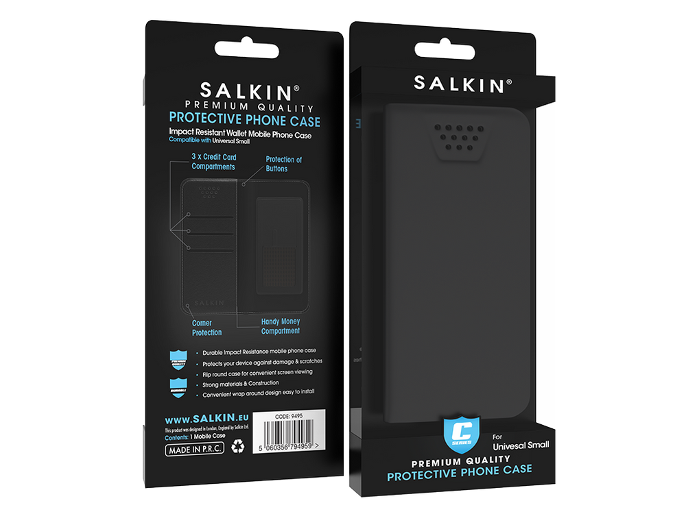 Salkin Black Antibacterial Wallet Case - Salkin
