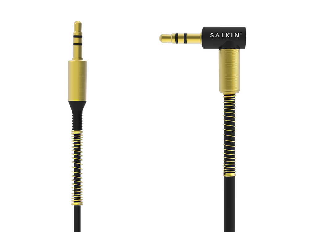 Salkin Audio Stereo Cable with Volume Control and Microphone – Gold - Salkin